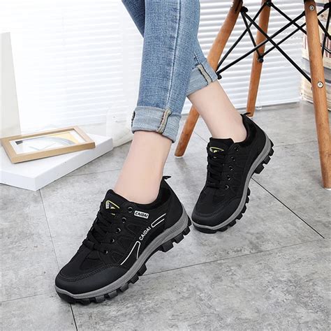 Women's Waterproof Work Shoes 2018 Autumn Non slip Wear resistant Travel Shoes Outdoor Female ...