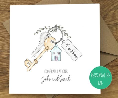 New Home Card/congratulations/house Keys/personalised Home - Etsy