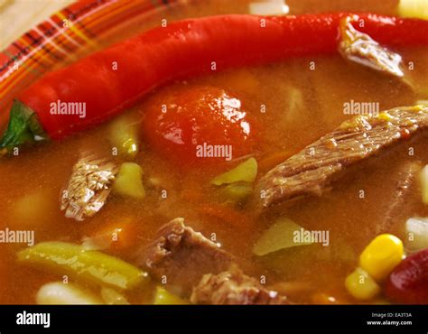 spicy Mexican soup Stock Photo - Alamy