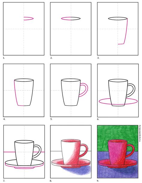 Easy How to Draw a Coffee Cup Tutorial · Art Projects for Kids