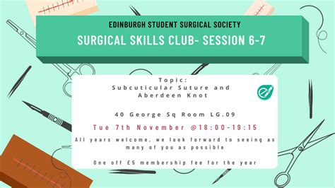 SURGICAL SKILLS 6-7: Subcuticular Suture and Aberdeen Knot | Event listing | MedAll