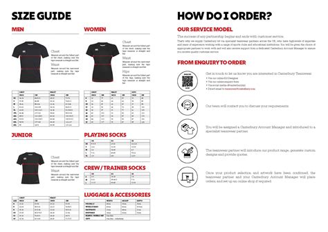 Size Guide - The Rugby Shop North America