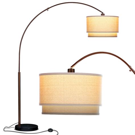 Buy Brightech Mason Arc Floor Lamp - Modern Corner Standing Lamp with Unique Hanging Drum Lamp ...