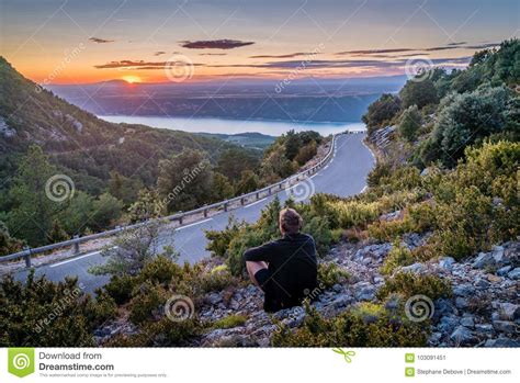 Sainte Croix Lake at Sunset Editorial Photo - Image of mountain, sainte ...