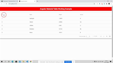 Angular Material Table with sorting pagination working example - YouTube