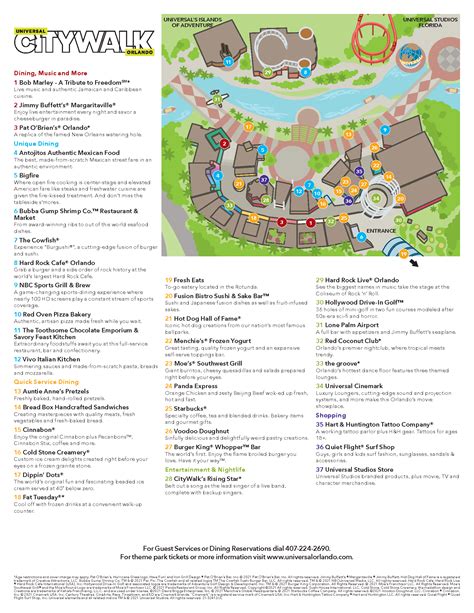 Official Universal CityWalk Orlando Map | Universal orlando, Universal ...