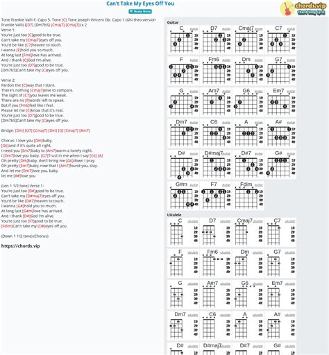 Chord: Can't Take My Eyes Off You - tab, song lyric, sheet, guitar ...