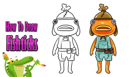 How To Draw and Coloring A Fishstick Fortnite cute easy step by step ...