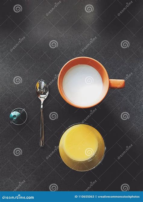 Orange And Milk Drink Picture. Image: 110655063