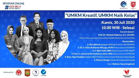 Seminar Online: UMKM Kreatif, UMKM Naik Kelas – ICT SMKN 1 Bawang