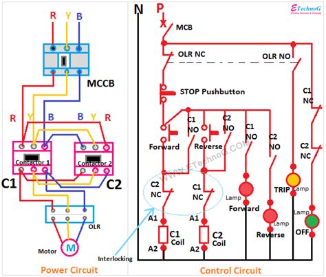 Motor Control Circuit Forward Reverse | Wiring and Connection - ETechnoG