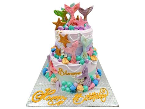 Buy 2-Tier Mermaid Theme Cake Online | Custom Cake Delivery