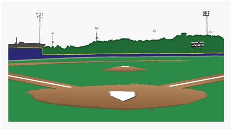 Baseball Field Cartoon - Background Cartoon Baseball Diamond, HD Png Download - kindpng