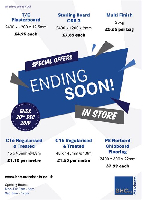 Special Offers Ending Soon! – BHC Builders Merchants