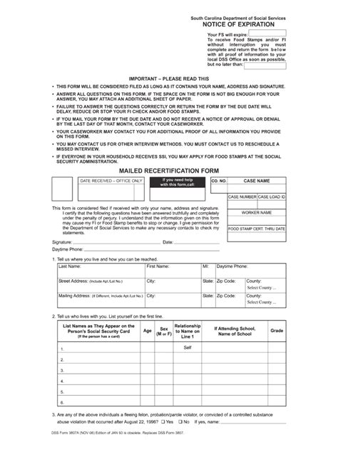 Dss sc gov food stamps recertification: Fill out & sign online | DocHub