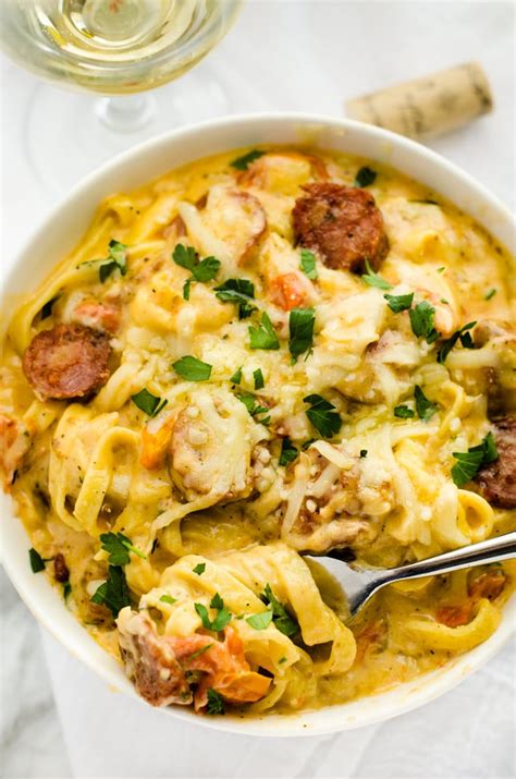 Creamy Roasted Garlic Sausage Pasta - Wendy Polisi