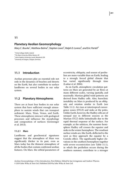 (PDF) Planetary Aeolian Geomorphology