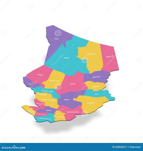 Chad Political Map of Administrative Divisions Stock Vector ...