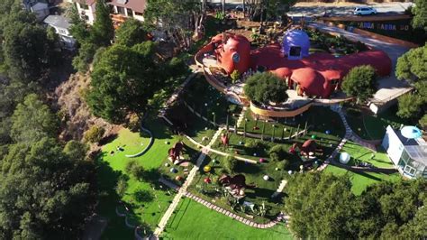 Drone captures Flintstones House in Hillsborough of California ...