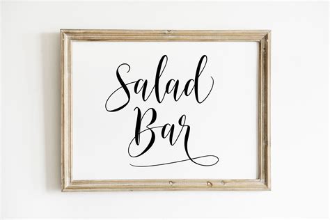 Salad Bar, Wedding Signs, Wedding Salad Sign, Wedding Signage, Salad ...