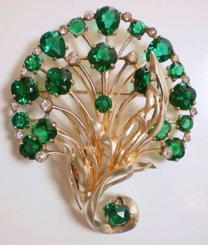 Eisenberg Sterling Vermiel Green Fan Flower Pin | eBay | Vintage jewellery rings, Green jewelry ...