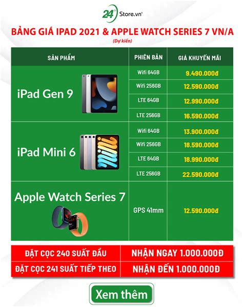 Lên đời iPad 2021 và Apple Watch Series 7 - Tặng ngay 1.000.000đ