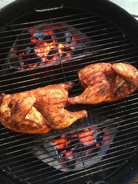 Grilled Half Chickens - Seared and Smoked