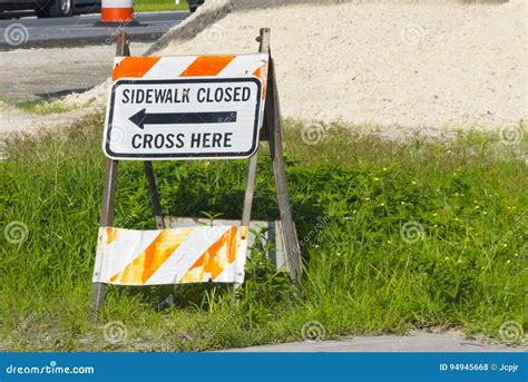 Sidewalk Closed Construction Sign Royalty-Free Stock Photography ...