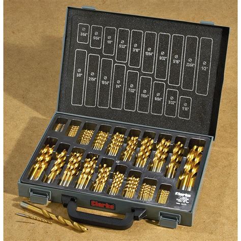 170 - Pc. Clarke® Titanium HSS Drill Bit Set with Case - 162485, Hand ...