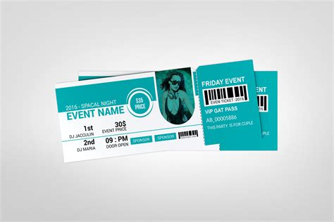 Party Event Ticket Design | Event tickets design, Ticket design ...