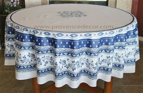 French Provence AVIGNON WHITE BLUE Acrylic Coated Tablecloth - French Oilcloth Indoor Outdoor ...