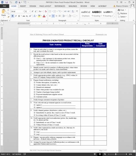 30 Product Recall Plan Template | Hamiltonplastering
