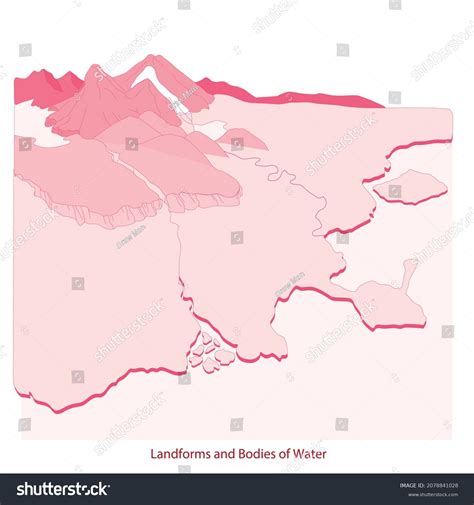 Landforms Bodies Water Map Stock Vector (Royalty Free) 2078841028 ...