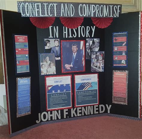 John F. Kennedy Tri board poster project. President poster project. Project example. History p ...