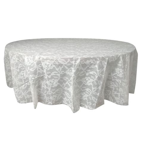 Round Plastic White Lace Print Table Cover, 84" - Walmart.com - Walmart.com