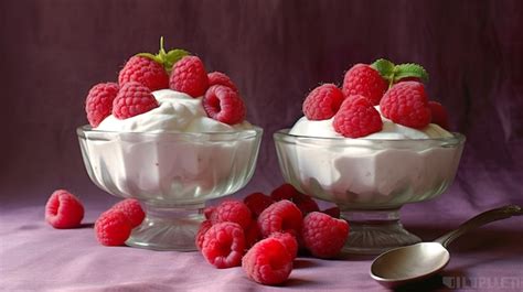 Premium AI Image | Indulging in National Raspberries and Cream Day