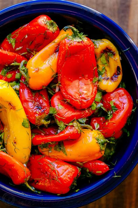 Marinated Mini Bell Peppers Recipe - Natasha's Kitchen