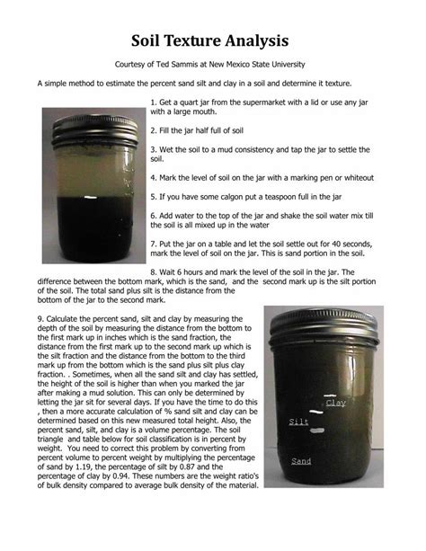 (PDF) Soil Texture Analysis - Soils 4 Kids · Soil Texture Analysis ...