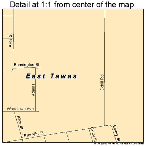 East Tawas Michigan Street Map 2624420