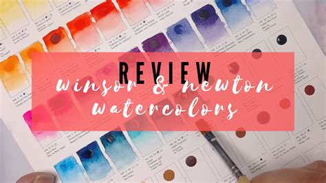 WATERCOLOR REVIEW: Winsor & Newton Watercolor Paints - 109 color dot chart - YouTube