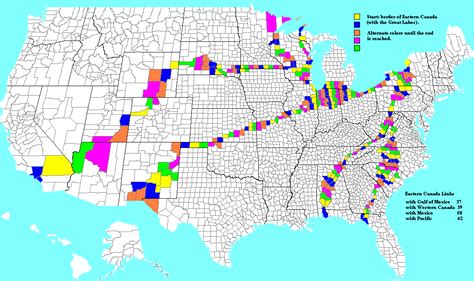 East Canada Minimum County Links Map