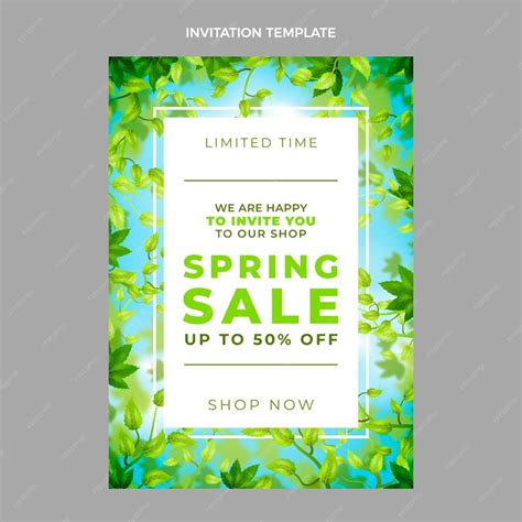 Free Vector | Realistic spring invitation template