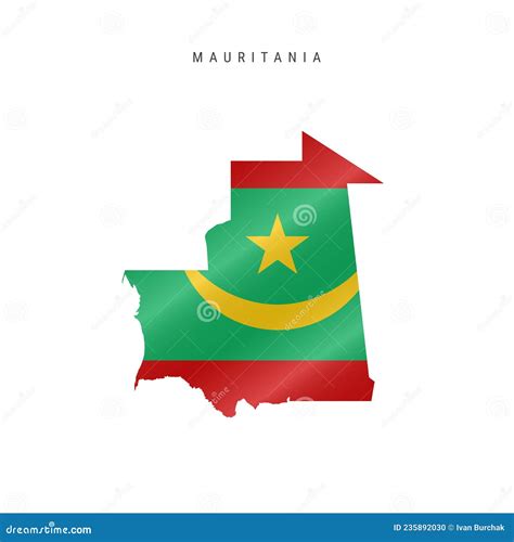 Waving Flag Map of Mauritania. Vector Illustration Stock Illustration ...