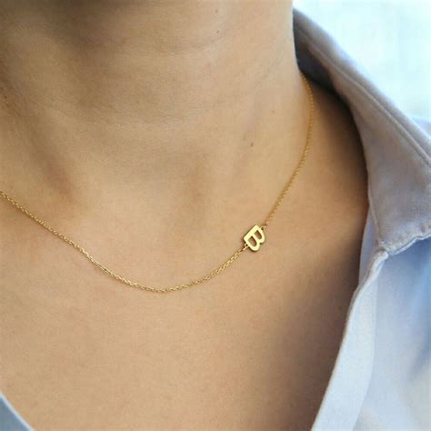 18K Gold Initial Necklace Gold Chain Necklace Dainty | Etsy