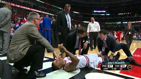 Derrick Rose Injury (Full highlight), Game 1 2012 NBA Playoffs 4,28,12 ...