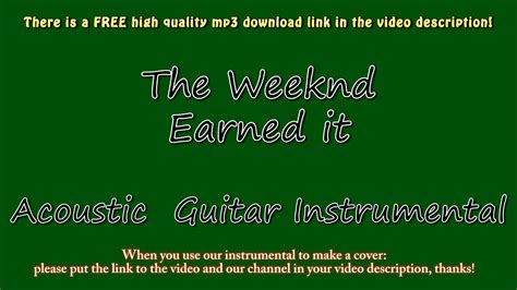 The Weeknd - Earned it (Acoustic Guitar Instrumental) Fifty Shades of Grey