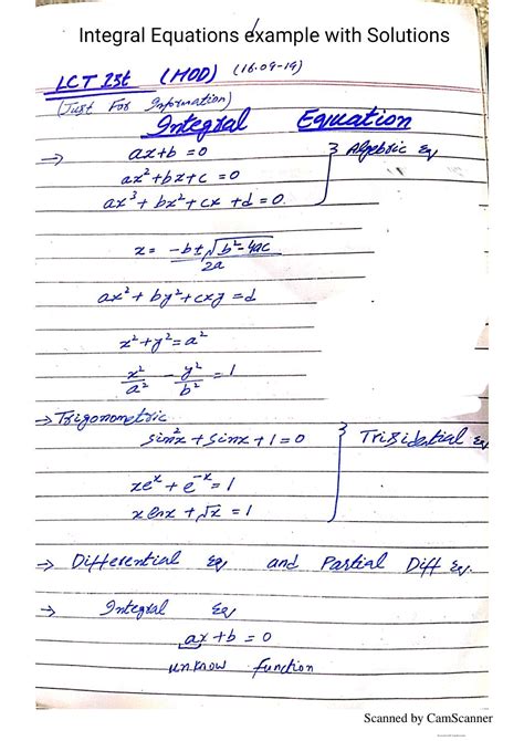 SOLUTION: Integral equations examples with solution - Studypool