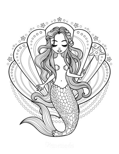 Free Printable Mermaid Coloring Pages | Mermaid coloring book, Mermaid coloring, Mermaid ...