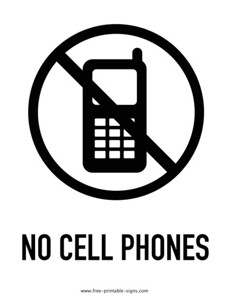 Printable No Cell Phones Sign – Free Printable Signs