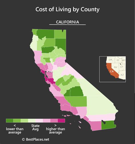 Cost Of Living Map California - Sammy Coraline